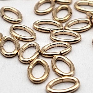 Gold-Filled Open Oval Jump Ring - High Quality 14K Gold Jewelry Making Supplies, Oval Jump Ring for DIY Jewelry, 3.5x5.5mm, 20 Gauge, 20 Pcs