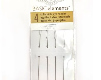 Beadsmith Collapsible Eye Beading Needles, Flexible Wire, 2.5 Inch (4 Pack)