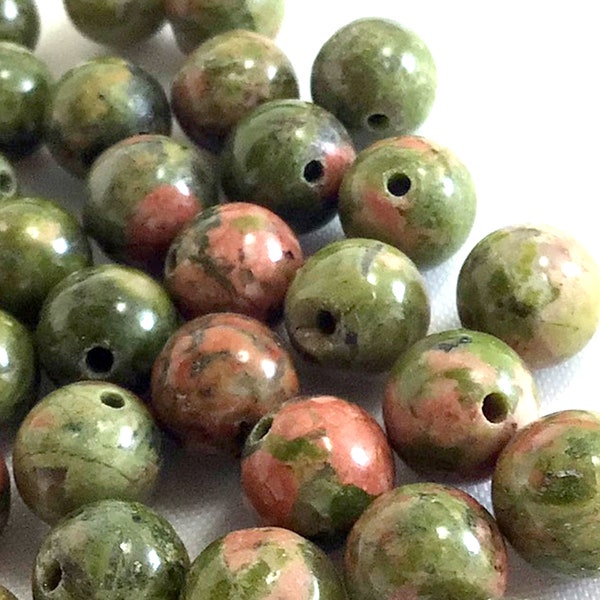 Unakite Round Beads Natural Gemstone Smooth Loose Bead 4mm 6mm 8mm 10mm 12mm Sold by PCS 50 100 Wholesale Bulk