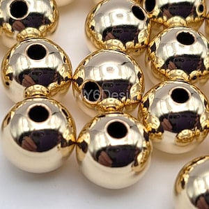 Non Tarnish Light Gold Round Beads - Jewelry Making, 2-6mm