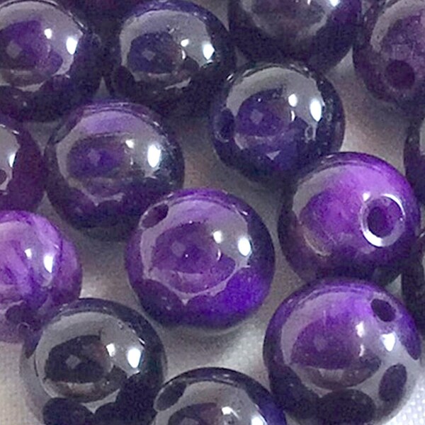 Purple Tiger eye Round Beads Natural Gemstone Smooth Loose Bead 4mm 6mm 8mm 10mm 12mm Sold by PCS 10 20 50 100 Wholesale Bulk