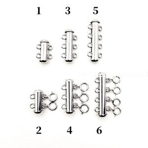 925 Sterling Silver Layering Necklace Clasp Dangler Clasp, Multi Strand Necklace Dangler | 2 strand, 3 strand, 4 strand Silver Tube Clasp