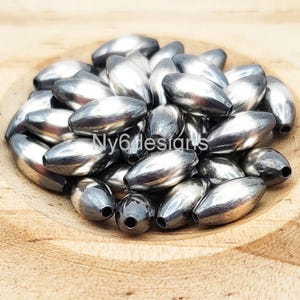 4x8mm  Oval Navajo Pearls Navajo Pearls  .925 Sterling Silver Pearl Spacer Beads, Handmade Seamed Beads for Jewelry Making 5pcs or 10pcs
