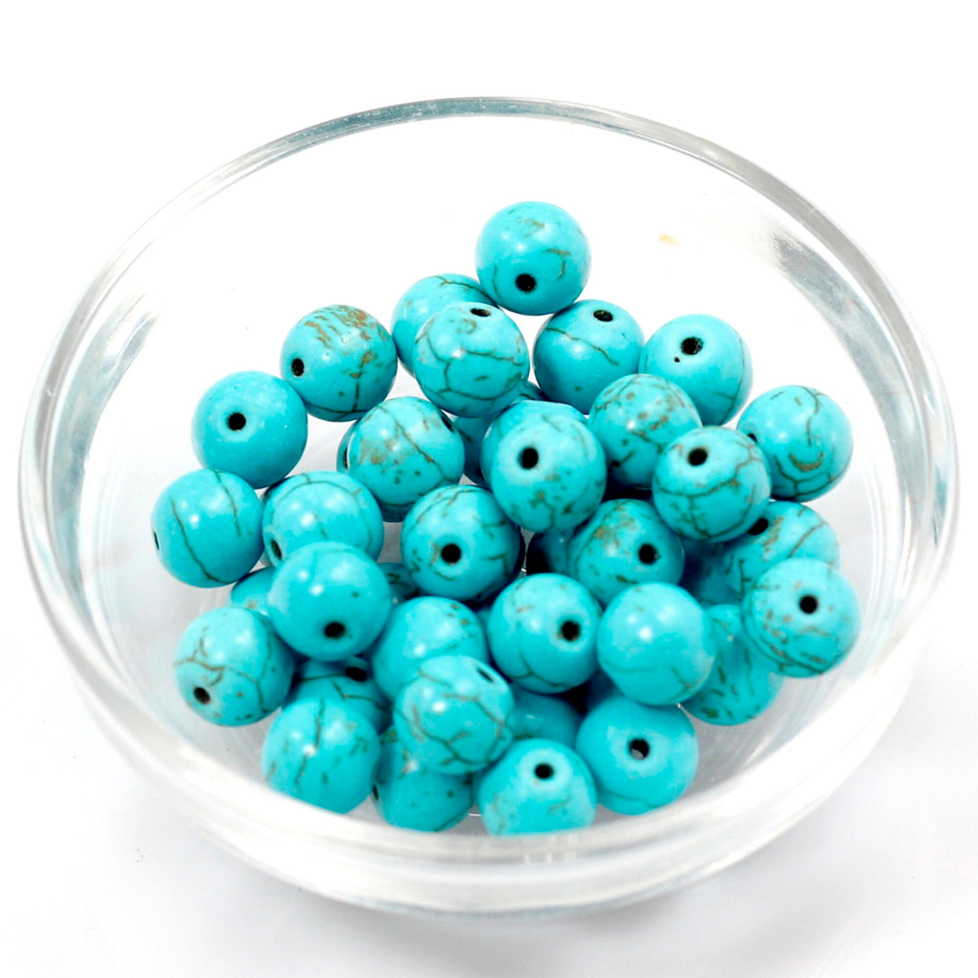 Synthetic Red Howlite Turquoises Round Loose Beads For - Temu