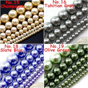 High Quality Multi Color Round Glass Pearl Beads 15 Strand Various Sizes 3mm, 4mm, 6mm, 8mm, 10mm, 12mm Wedding Pearls image 7