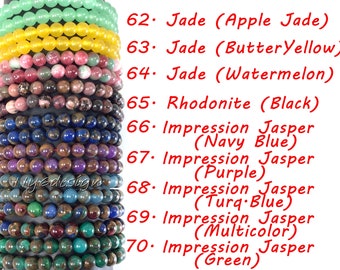 Natural Gemstone Bracelets Round Beaded Stretch Bracelets 7.5" 4mm 6mm 8mm 10mm 12mm Bracelet Women, Men Valentine Healing Crystal
