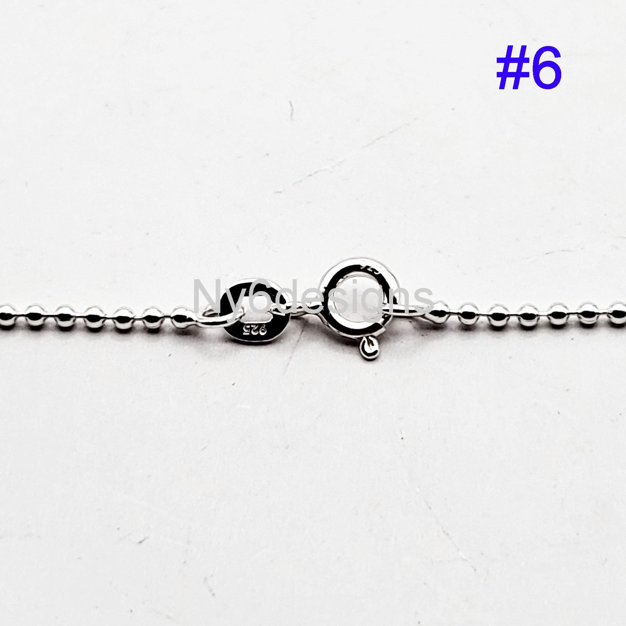 Sterling Silver Ball Chain Necklace | 925 Stamped, Spring Ring