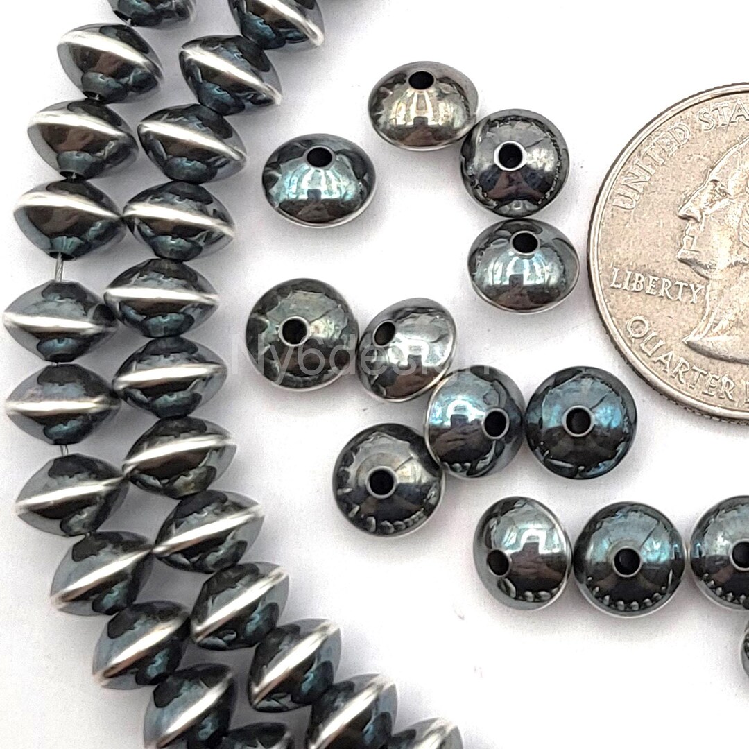 Sterling Silver Navajo Pearl Saucer Bead Bracelet - Handmade By Artist Doreen Jake