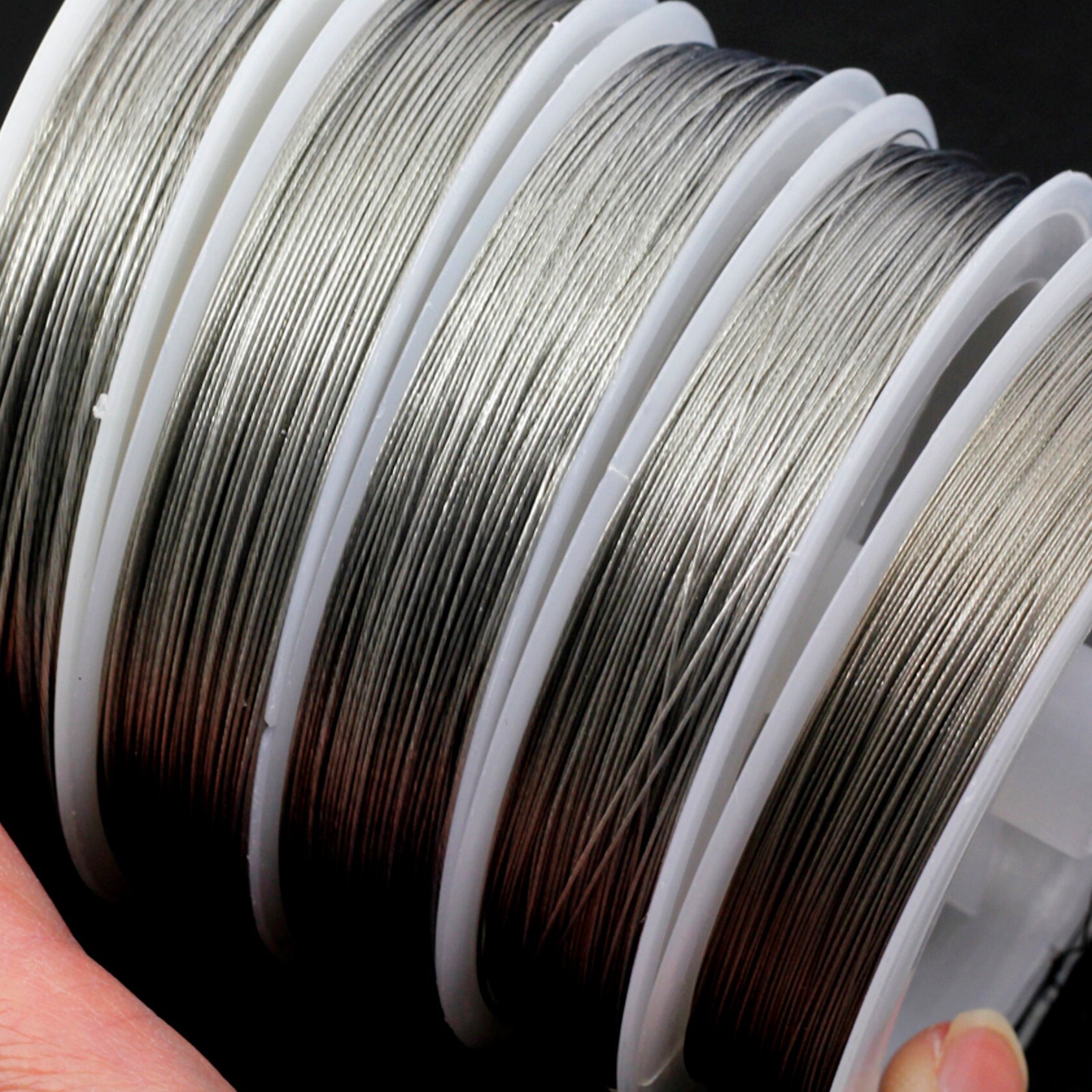 Approx. 10-Meter (32') Spool of 0.38mm 7-Strand Tiger Tail Nylon-Coated  Stainless Steel Beading Wire, Antique Gold