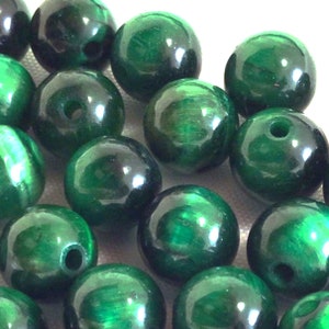 Green Tiger&#39;s eye Round Beads Natural Gemstone Smooth Loose Bead 4mm 6mm 8mm 10mm 12mm Sold by PCS 10 20 50 100 Wholesale Bulk