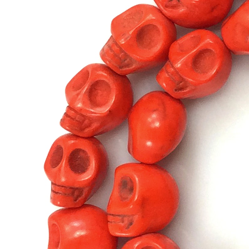 7mm Halloween Skull Beads, Turquoise Howlite Bone Decor (15" Strand) bild 8
