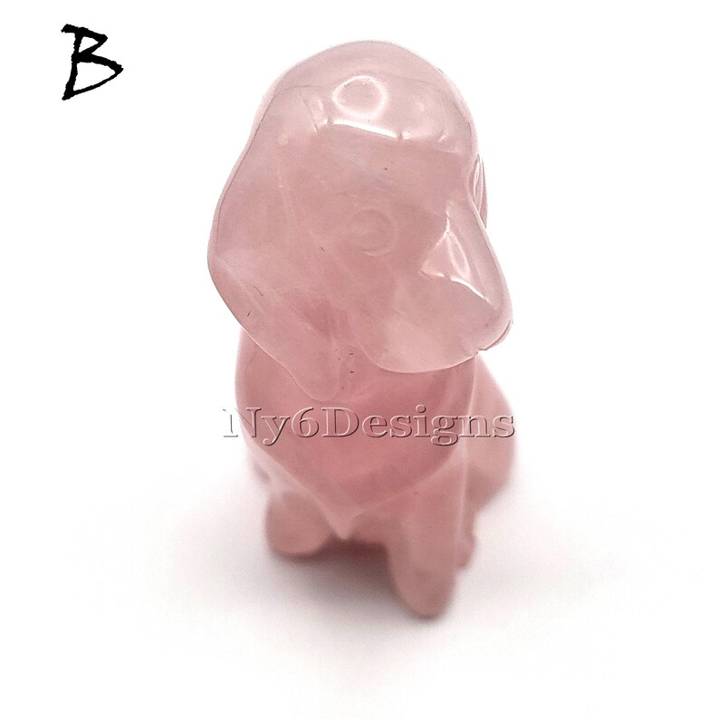 Hand Curved Crystal Dog Natural Gemstone Figurines Carved Dogie Healing