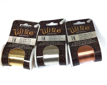 18 Gauge Beadsmith LACQUERED Tarnish Resistant Craft Wire, 10 Yard Spool 3 Colors