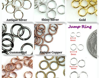 Open Jump Ring Thin Round Connector Attach Charm Clasp 4mm 5mm 7mm Jump ring 6mm 7mm 21 Gauge Gold,Brass,Copper,Silver Jewelry Findings