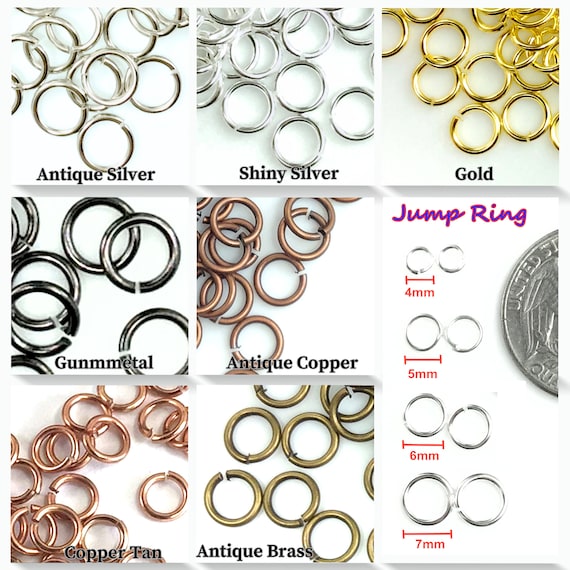 Open Jump Ring Thin Round Connector Attach Charm Clasp 4mm 5mm 7mm Jump Ring 6mm 7mm 21 Gauge Gold brass copper silver Jewelry Findings Etsy