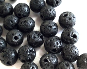 Natural Black Lava Rocks Diffuser Oil Loose Bead Wholesale Gemstone Bead Bulk lot 4mm 6mm 8mm 10mm 12mm Sold by PCS