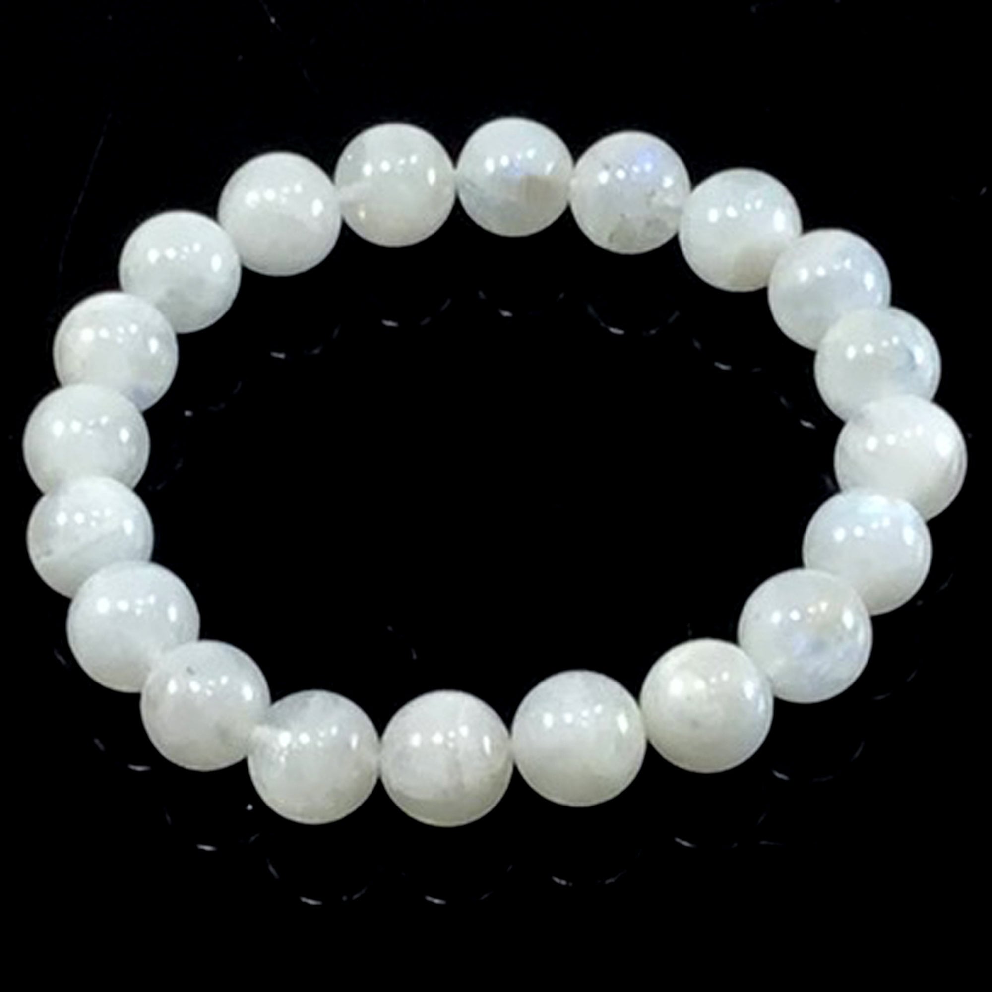 Ivory White Moonstone Bracelet Stretch Elastic Crystal Healing Natural  Gemstone Round Beaded for Men,Women 4mm 6mm 8mm 10mm 12mm 7.5