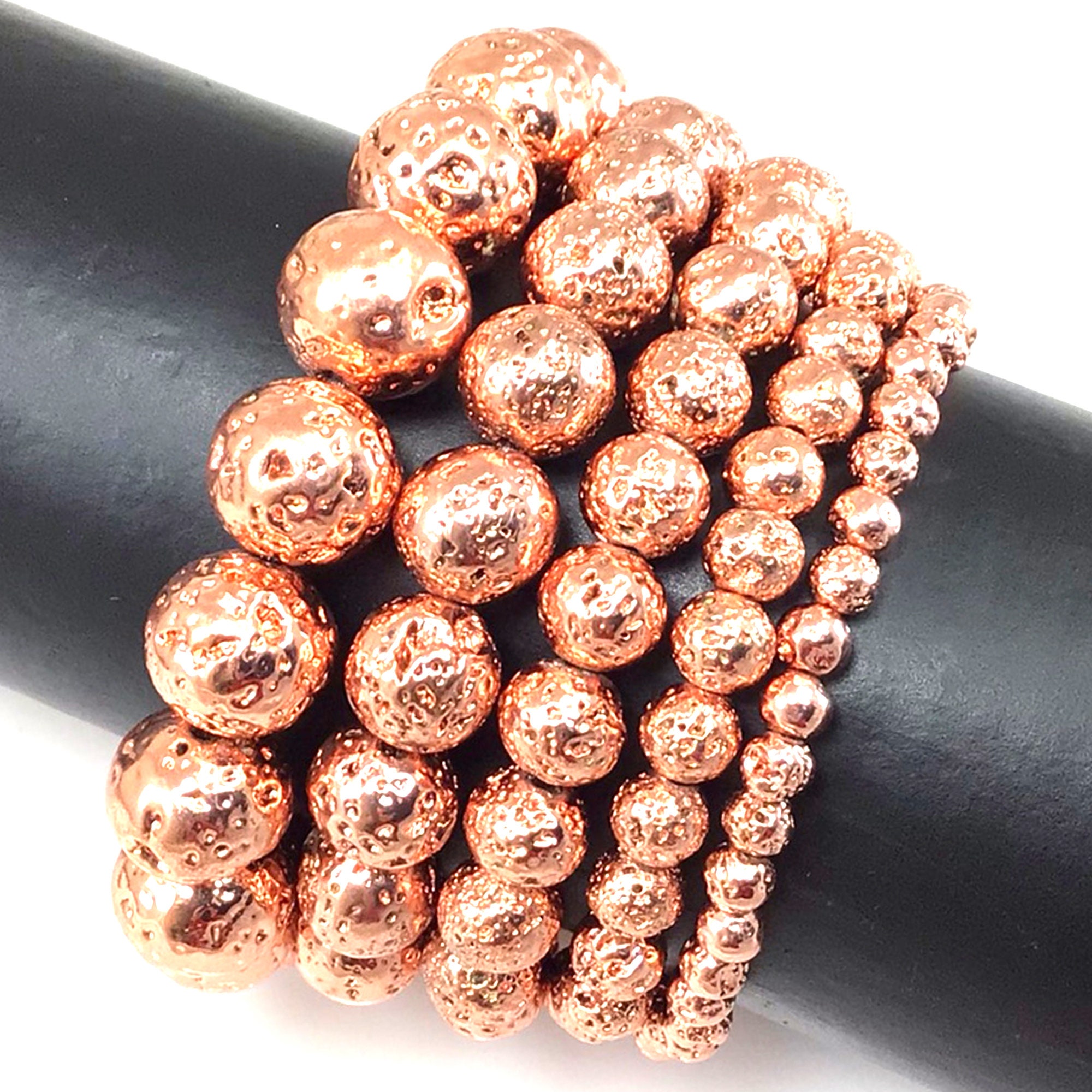 Rose gold lava beads deals