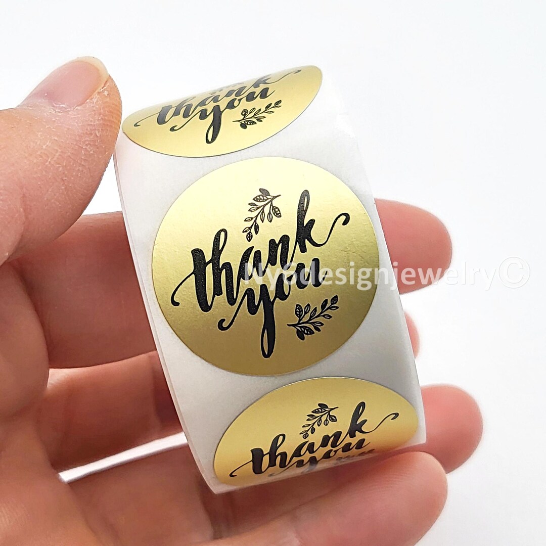 Light Gold “thank You” Stickers 500pcs Adhesive Labels 1 Inch (2.5cm ...