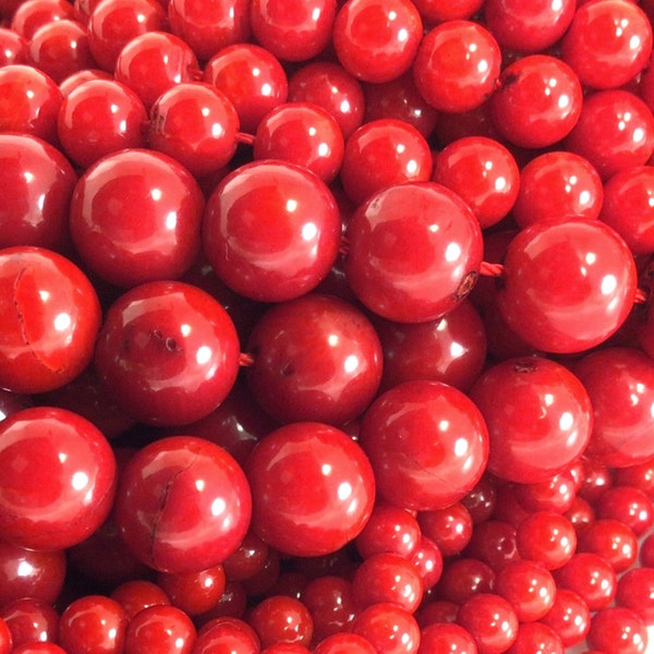 Red Bamboo Coral Bead AA Natural Gemstone Round Loose Bead 2mm 3mm 4mm 5mm 6mm 8mm 10mm 12mm 15" Strand