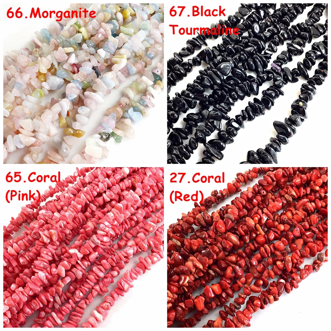 Bulk Natural Gemstone Chip Beads Assorted Stones 34 Etsy