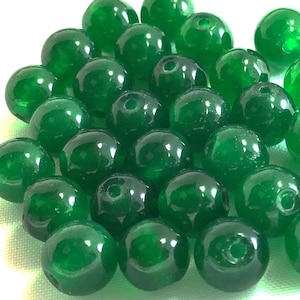 Green Jade Round Beads Natural Gemstone Smooth Loose Bead 4mm 6mm 8mm 10mm 12mm Sold by PCS 10 20 50 100 Wholesale Bulk