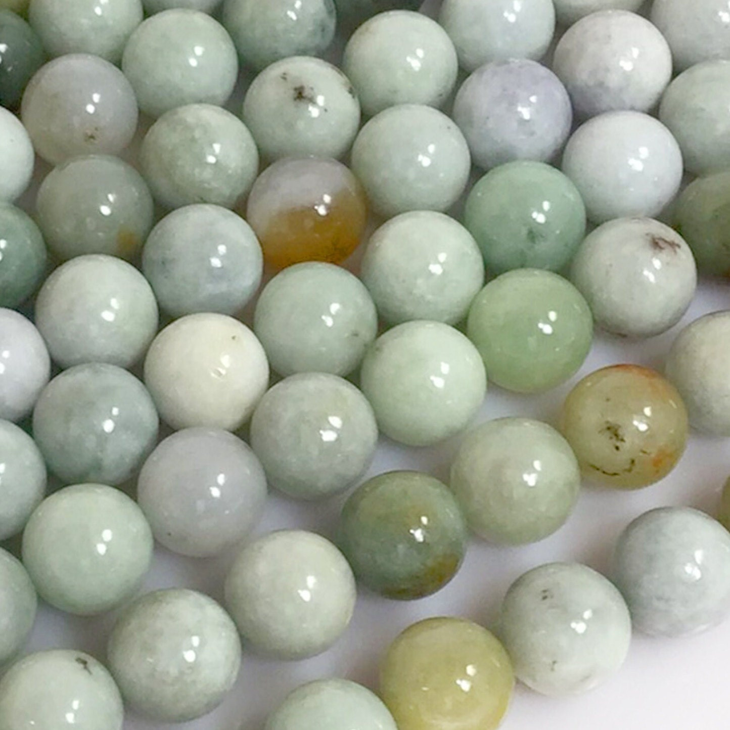 Natural Myanmar Burmese Jade AA Gemstone Round Loose Beads  display picture 3