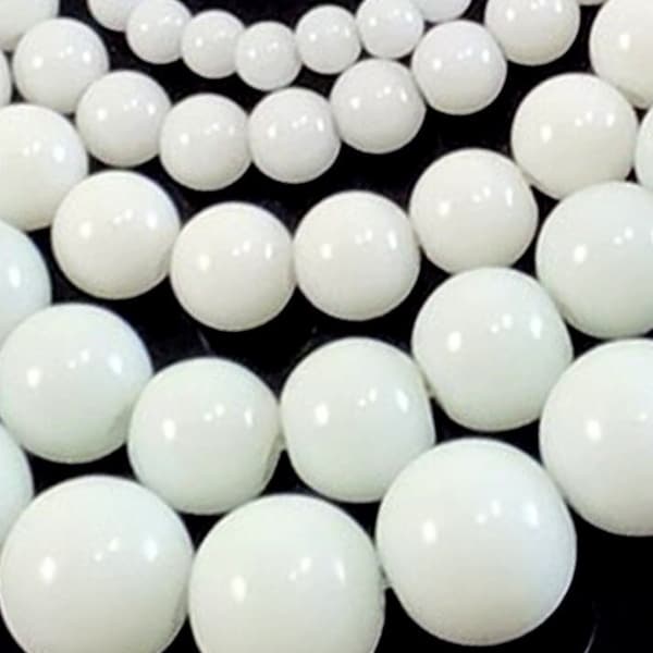 White Marble Beads Natural Gemstone Round Loose Beads 4mm 6mm 8mm 10mm 12mm 15" Strand