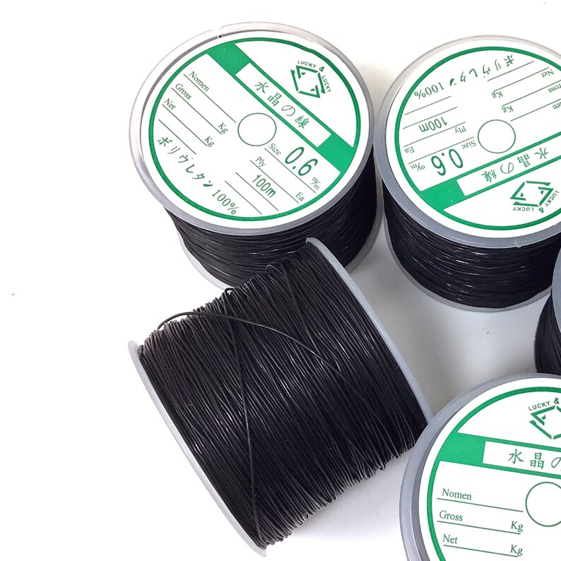 Black Elastic Beading Cord, Jewelry Making Thread (0.5-1.0mm) - Etsy