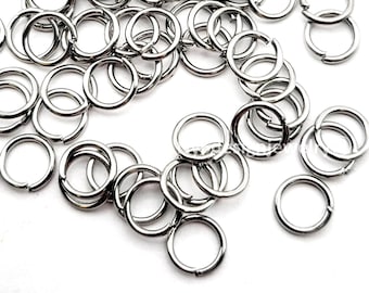 Stainless Steel Open Jump Rings 6mm – Silver Tone Connectors, 80pcs