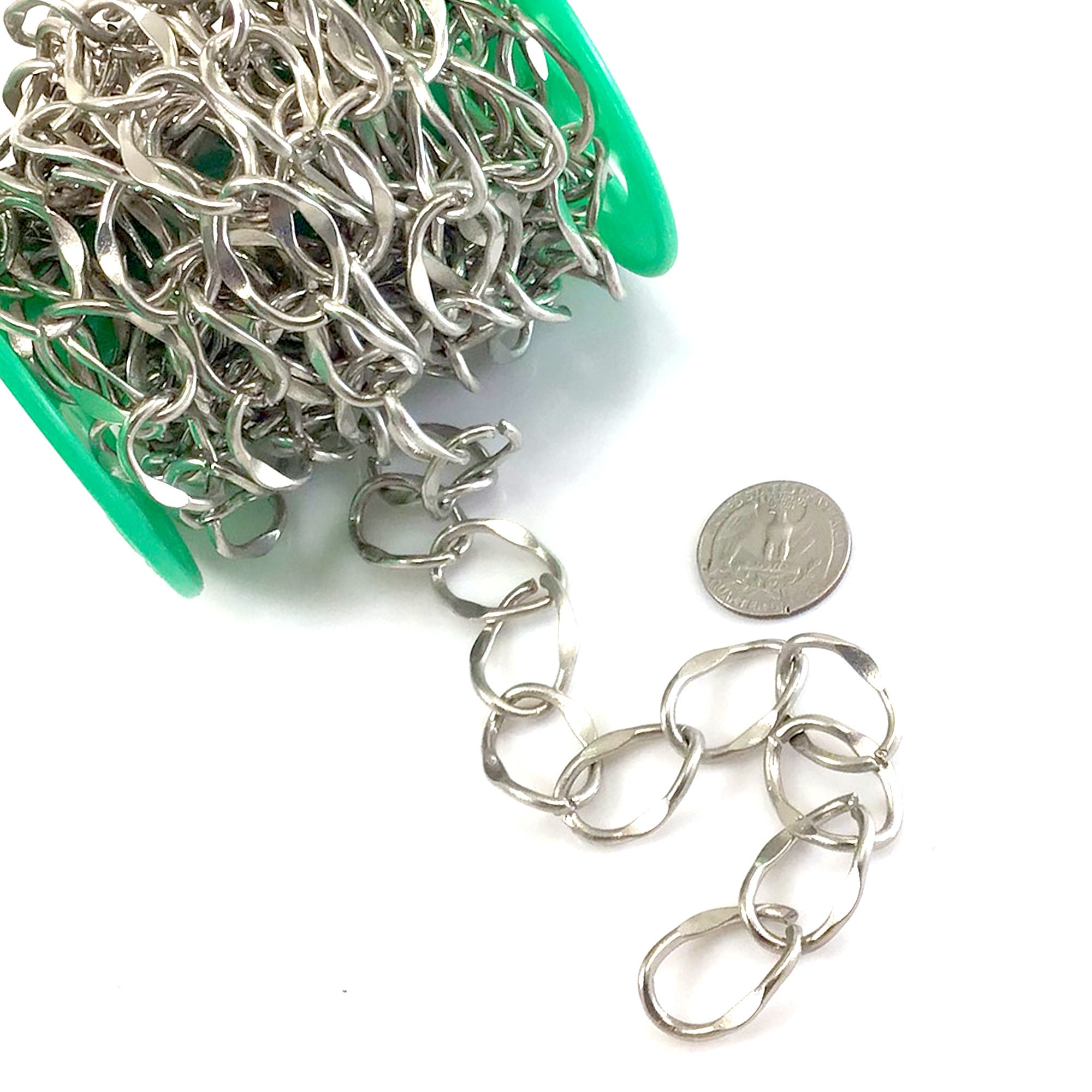 Bulk Aluminum Curb Link Heavy Cable Chain Purse Strap Strong Chunky Silver  Gold