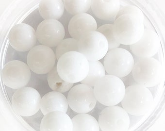 White Marble Round Beads, Natural Gemstone (4-12mm) Sold by PCS