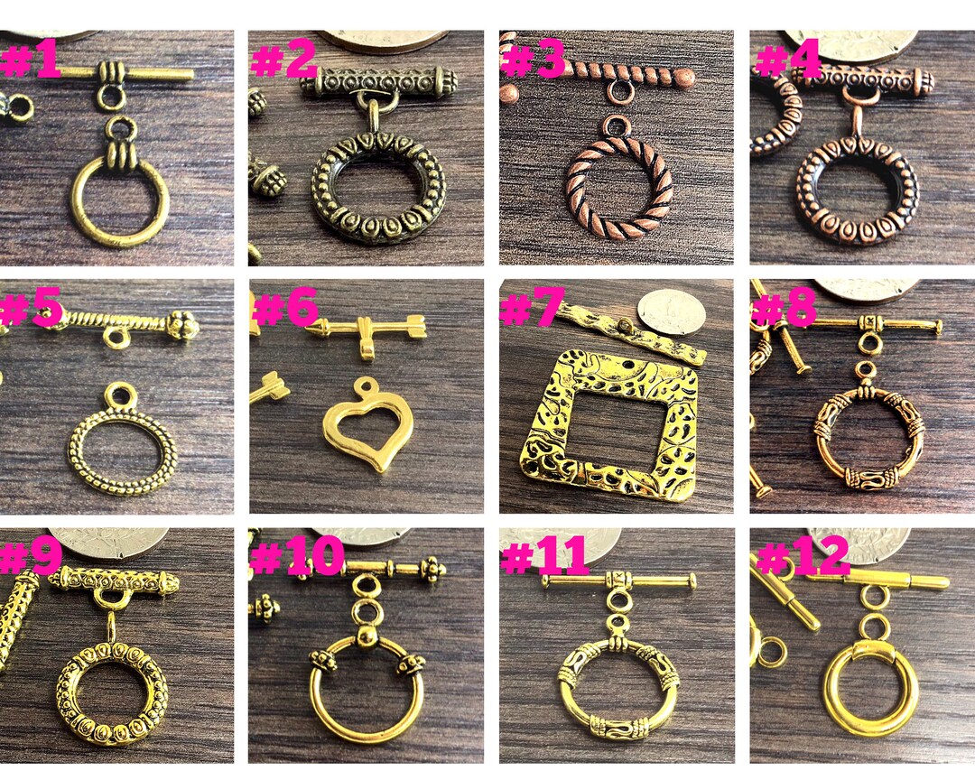 Silver Jewelry Toggle Clasps Jewelry Findings Vintage Gold Toggle ...