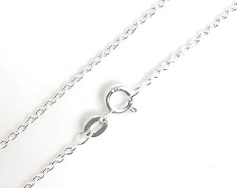 925 Stamped Sterling Silver Necklace Chain Round Cable Chain with Spring Ring Clasp 16" 18" 20" 24" inches Women Silver Chain 925 #1