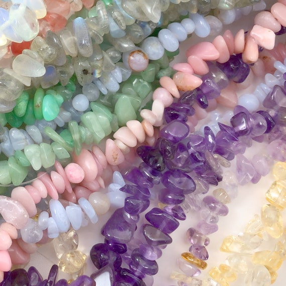 Natural Gemstone Chip Bead Assorted Stone 32 Strand High Quality