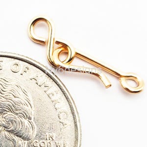 14k Gold Filled Hook and Eye Clasp Set – 18 Gauge | Sturdy Jewelry Making Supplies for Necklaces, Bracelets & DIY Projects