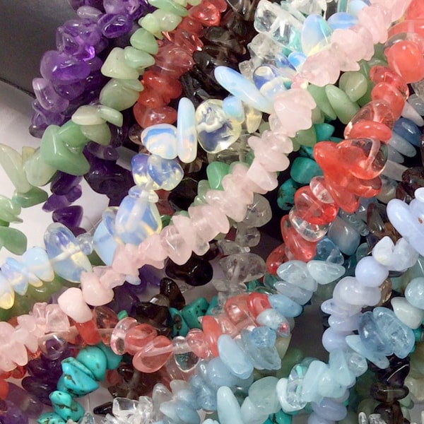 Natural Gemstone Chip Bead Assorted Stone 15" Strand High Quality Crystal Necklace Bracelet Earring Irregular Shaped Freeform Jewelry Making