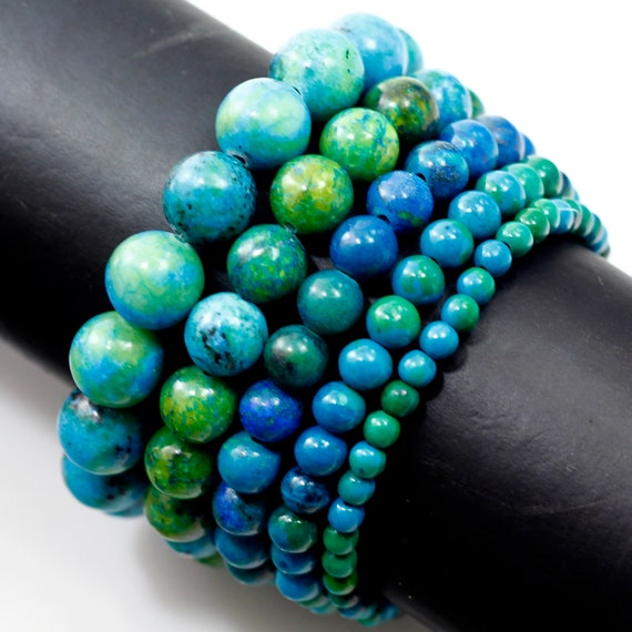 Gemstone Bracelet: Chrysocolla- 12mm Beads