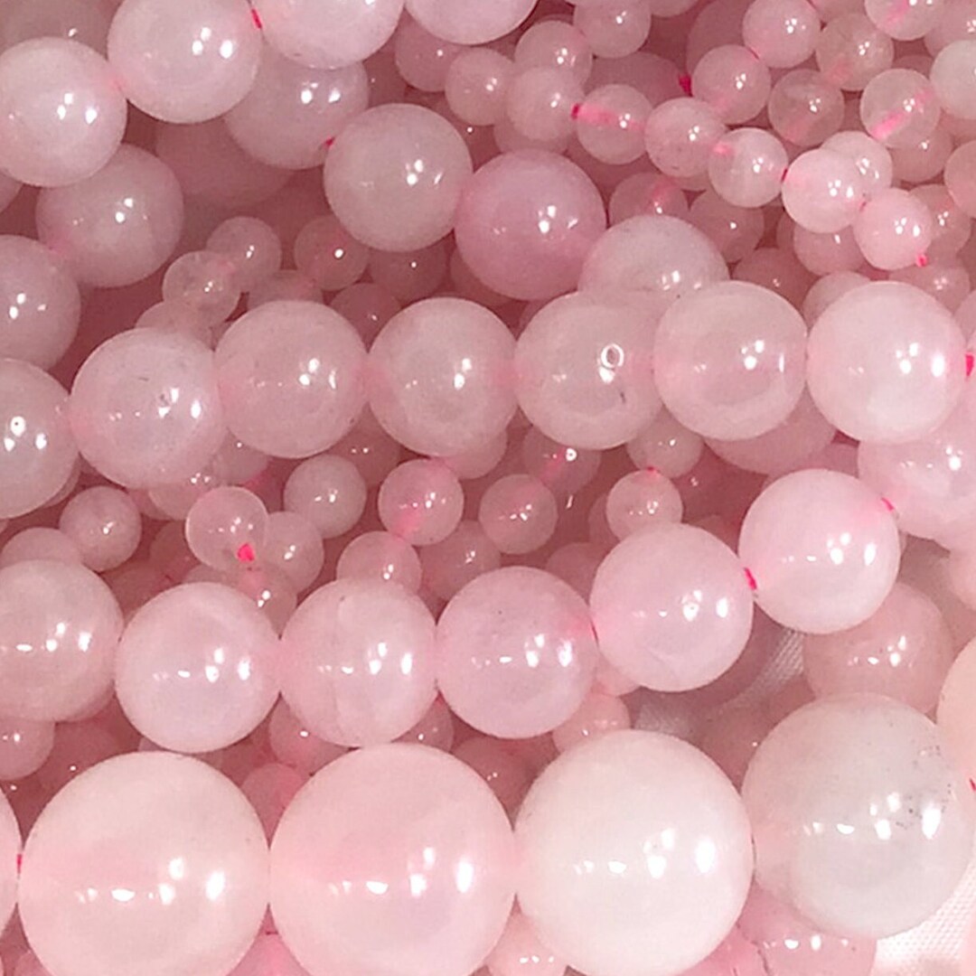 Pink Rose Quartz Beads AA Crystal Natural Gemstone Round Loose Bead 3mm 4mm 6mm 8mm 10mm 12mm 15