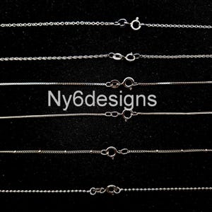 925 Sterling Silver Chain Satellite Chain, Snake Chain, Rope Chain, Cable Chain Necklace 16&quot; 18&quot; 20&quot; 24&quot; inches Women Necklace 925 Stamped
