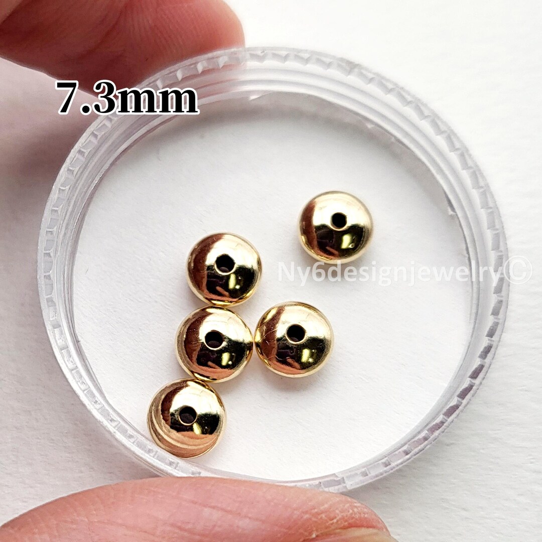 14K Gold Filled Saucer Beads - 7.3x3.5mm Jewelry Spacer (5pcs) - Etsy