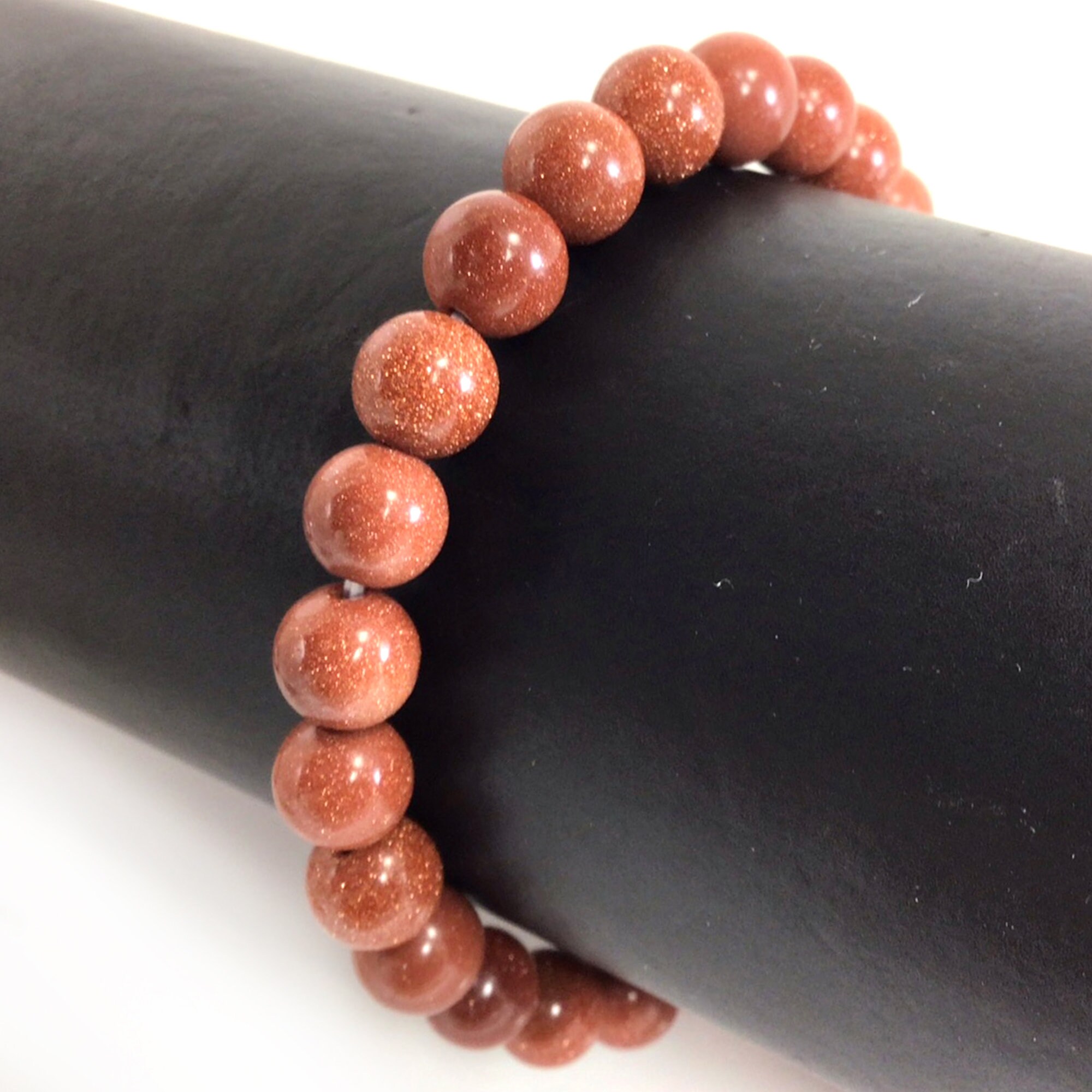 Brown Goldstone Crystal Bracelet, Healing Gemstone Round Bead