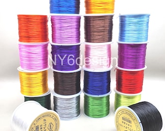 High Quality Japan Import Elastic Cord Crystal String for Beading Premium Stretch Polyester Thread -0.5mm, 150ft - 21 Color Options White
