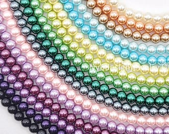 3mm Glass Pearl Beads, Round Jewelry Making Supplies, 15" Strand