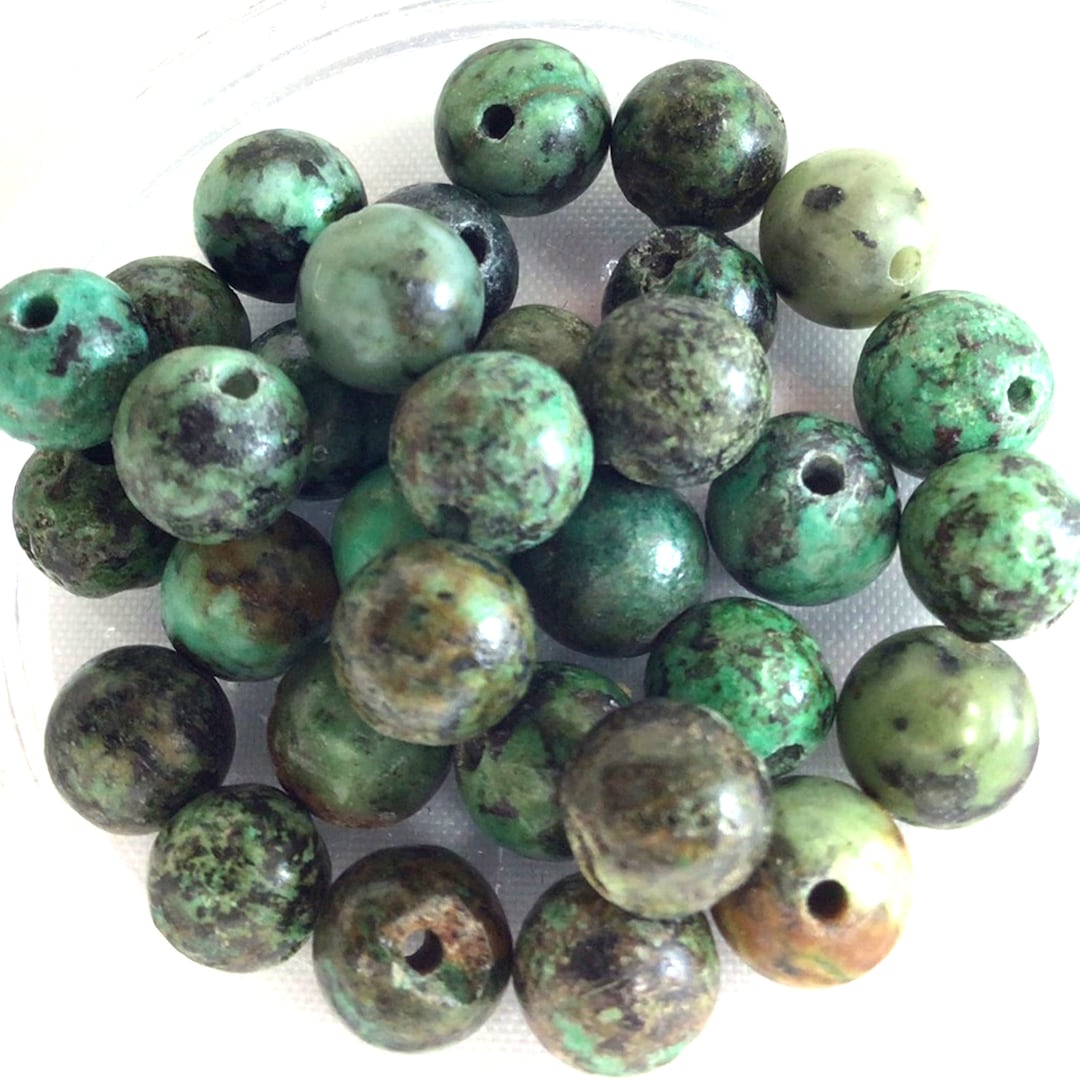 Natural African Turquoise Beads AA Gemstone Round Loose Beads - Etsy