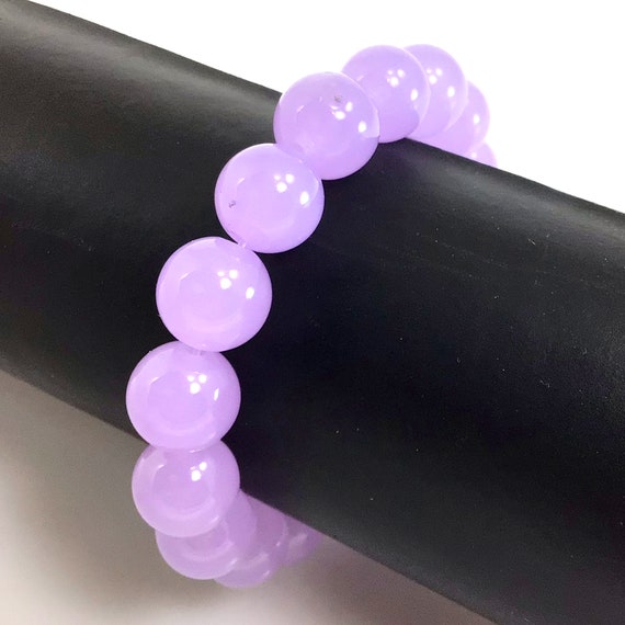 Lavender jade cheap bead bracelet