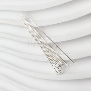 Sterling Silver 2&#39;&#39;  22Gauge 10pcs Headpins – Jewelry Findings for Crafting & Beading Supplies