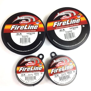 BeadSmith FireLine Beading Thread, 4LB – Crystal & Smoke 15/50/125 Yard