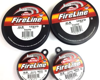 BeadSmith FireLine Beading Thread, 4LB – Crystal & Smoke 15/50/125 Yard