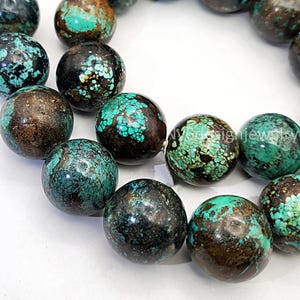 Genuine Kingman Turquoise Beads Blue Round Beads Large 20-20mm 15.5&#39;&#39; Strand Natural Arizona Turquoise Gemstone High-Quality USA Only One